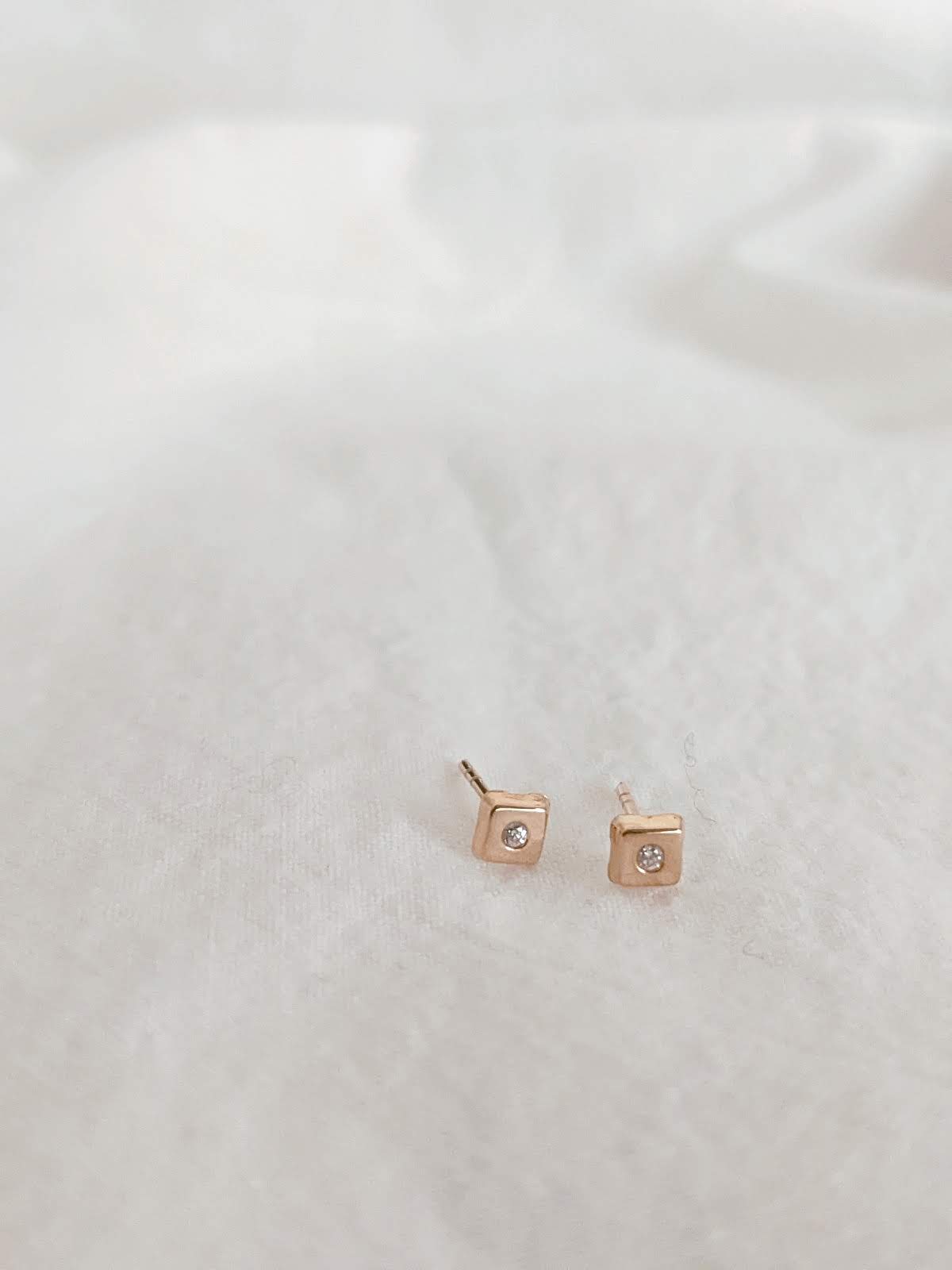 Square Sparkle Stud Earrings